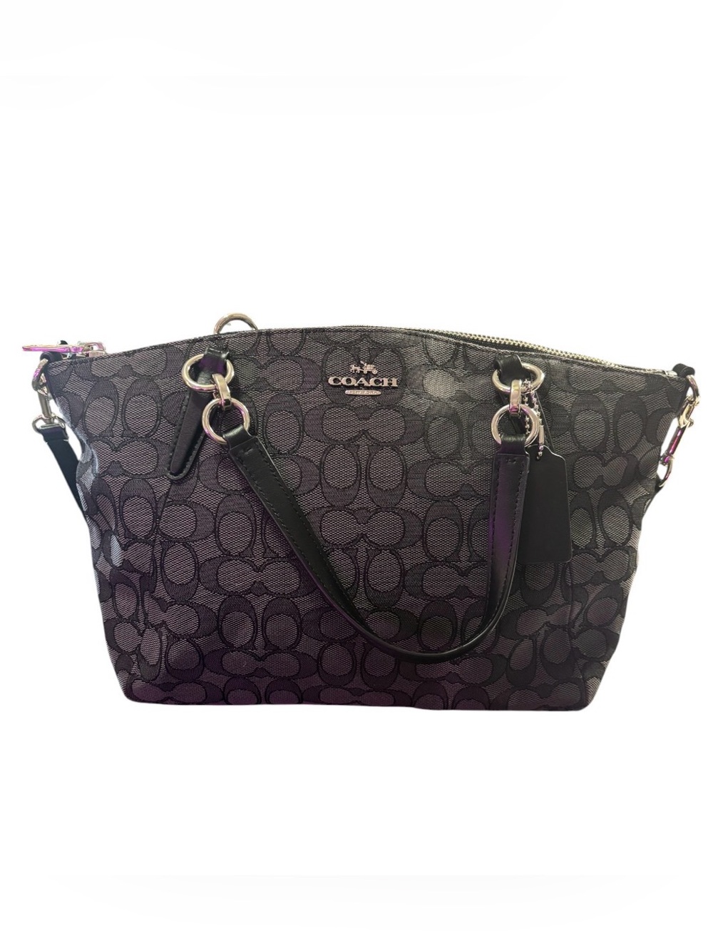 Coach NWOT Signature Small Kelsey Satchel in Black Smoke